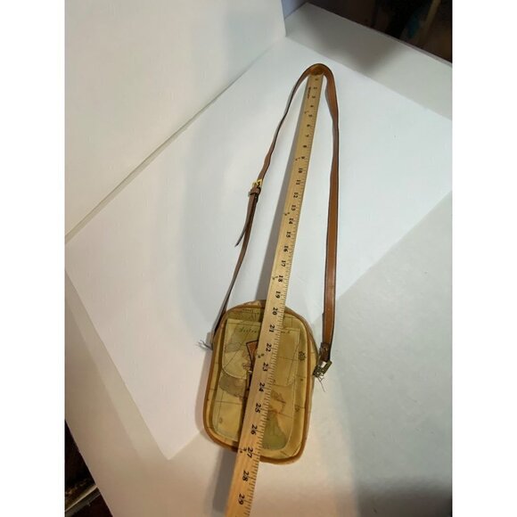 France Frank Farmer 1878 Tan Map Print Crossbody Purse with Adjustable Strap - Picture 5 of 11